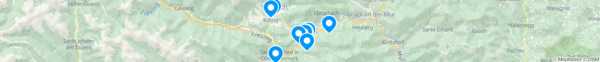 Kartenansicht für Apotheken-Notdienste in der Nähe von Leoben (Leoben, Steiermark)